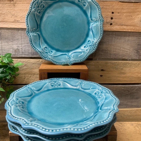 Set of 3 Pioneer Woman Denim Blue Salad Plates - Picture 5 of 6
